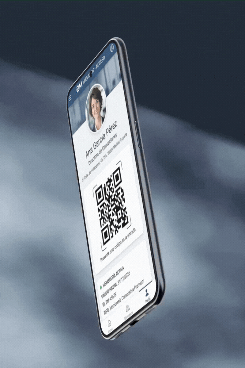 Dashboard de la aplicación Optima para Gestión de Espacios Comunitarios y Control de Accesos QR